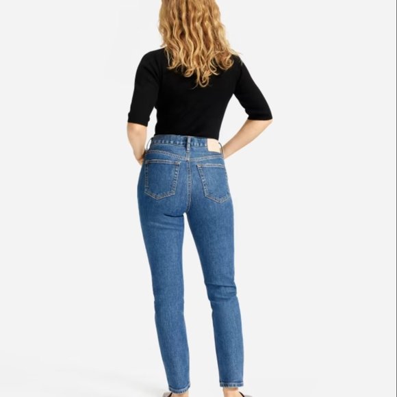 Everlane The High-Rise Skinny Jean Medium Wash High Waisted Blue Denim Size 27R - Picture 1 of 12